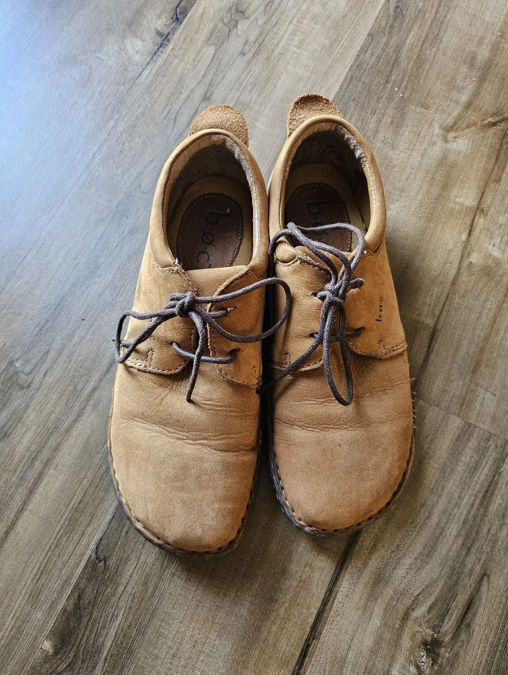 Born Nubuck Leather Lace Up Handmade Driving Gum Sole Brown Oxfords US 8M EU39